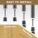 Pushglossy 150 Set Stair Baluster Connectors for 3/4 Inch Balusters, Round Railing Base Adapters with Screws for Staircase Handrail, Plastic Deck Railing Connectors for Indoor Outdoor Stair Parts