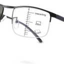 YIMI Progressive Photochromic Multifocus Reading Glasses UV400 Sun Readers Computer Anti Blue Light Glasses for Men Women (Black)