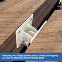 Stationary Floating Dock Connector Metal Dock Brackets Hardware Heavy Duty Dock Hinge Kit with 0.4" Holes, Antirust Coating T Style Backer Plate Boat Dock Accessorie