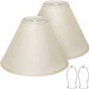 Empire Lamp Shades Set of 2, 6"Top x 16"Bottom x 10.8"High, Champagne Beige | Large Lampshades for Table Lamps Floor Lamps, Spider, E26 Base Harp Holders Included, Natural Linen Replacement,Easy Assembly
