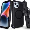 Defender for iPhone 14 Case with Belt Clip Holster, [Compatible with MagSafe] Heavy Duty Rugged Shockproof Anti-Drop Full Body Protective Case for iPhone 14 6.1 Inch (Black)