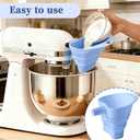 Flour Funnel Attachment for KitchenAid Mixer, Foldable Silicone Funnel Compatible with 5-Quart Tilt-Head Stand Mixers (Artisan KSM150, KSM160 & More) Mess-Free Baking(Blue)
