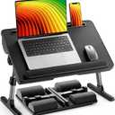 HUANUO Laptop Bed Desk, Computer Lap Tray for Couch Sofa Floor, Foldable Table with Height Adjustment & 35 Adjustable Tilt Angle for Working, Eating, HNLD19 (Black)