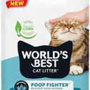 WORLD'S BEST CAT LITTER Poop Fighter Maximum Odor Defense, 15-Pounds - Natural Ingredients, Quick Clumping, Flushable, 99% Dust Free & Made in USA - Long-Lasting Odor Control & Easy Scooping