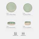 Gibson Elite Liberty Bay 16-Piece Pottery Clay Stoneware Dinnerware Set – Mint Green Reactive Glaze, Stackable Plates and Bowls W/Pasta Bowl, Service for 4 – Microwave & Dishwasher Safe