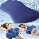 Lumbar Support Pillow for Bed  Memory Foam Lower Back Pain Relief Pillow for Sleeping, Ergonomic Lumbar Pillow for Side & Back Sleepers, Sciatica & Hip Pain Relief, Washable Cooling Cover (02-navy Blue (Upgraded Cool Cover))