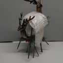 Juegoal Set of 3 Reindeer Tealight Candle Holders, Standing Iron Metal Christmas Decorations, Glass Votive Candle Holder, Durable and Rust-Proof Holiday Tabletop Centerpiece and Display