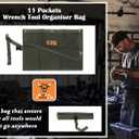 BULL TOOLS Tool Roll Organizer with 11 Pockets for Wrenches, Metric & SAE Durable Cotton Duck Canvas, Roll-Up Tool Pouch for Mechanics, DIYers, & Electricians (Tools Not Included) (Green)
