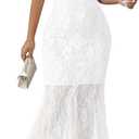 MITILLY Formal 2026 Summer Wedding Guest Dress for Women One Shoulder Bodycon Mesh Cocktail Maxi Dresses (White, M)
