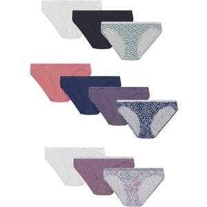 Hanes Women's Underwear Pack, 10-Pack, Full-Coverage Cotton Blend Panties, Moisture-Wicking Underwear for Women, Size 5
