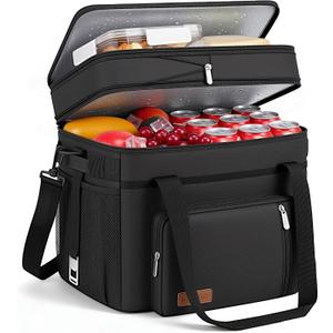 MIYCOO Cooler Bag Double Deck - 60 Can Leakproof Insulated Portable Soft Lunch Cooler, Extra Large Expandable Ice Chest Cooler for Beach, Picnic, Camping, Shopping