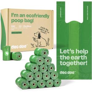Dog Poop Bags with Handles Large Size 20 Rolls 240 Counts Big Sizes Leak Proof and Extra Thick Waste Bags Refill Rolls for Walking Medium Large Dogs Cats Litter Unscented (1 Count (Pack of 240))