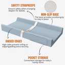 Vegan Leather Baby Changing Pad, Waterproof & Wipeable Soft Diaper Changing Mat 32 x 16.6" Comfortable Infant Changing Station for Dresser & Table