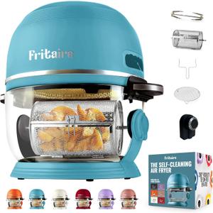 Non Toxic Air Fryer - Glass AirFryer 5 Quart w/ 360 Visibility, Self-Cleaning, 400F Vortex Air Fryer for Even Cooking, BPA-Free Teflon Free, 9-in-1 Functions, Rotisserie, Roast, Bake, Sage