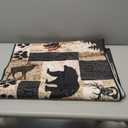 Rustic Lodge Runner Rug,2x7ft,Western Country Bear Elk Deer Wildlife Log Design,Forest Landscape Hunting Theme Rug,with Non Slip Backing Washable Rugs, Non Slip Pet Friendly Rug for Hallway (3)