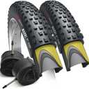 Fincci Maori 27.5 x 2.35 Inch Foldable Mountain Bike Tire with Presta Inner Tube  60-584  60 TPI, 1mm Nylon Anti-Puncture Protection  MTB, Enduro & Hybrid Bicycle Tires  Pack of 2