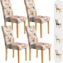 Secgo Chair Covers for Dining Room 4 Pack, Stretch Dining Chair Cover, Washable Spandex Kitchen Parsons Chair Slipcovers, Blue Chair Covers for Home or Party (Shell)