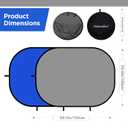 Blue& Gray Chromakey Backdrop with Clip,Portable 3X5ft Blue&Grey Screen 2 in 1 Pop Up Collapsible Backdrop for Photo and Video Shooting,Gaming
