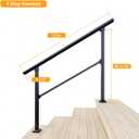 DIYHD 4 Step Handrail for Outdoor,Powder Coated Iron Stair Railing,Black Hand Rails for Indoor, Porch,Deck,1 Pack