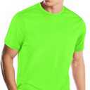 Zengjo Athletic Shirts for Men Short Sleeve Quick Dry Workout Running Gym Sport Exercise Tee Moisture Wicking (Green, M)