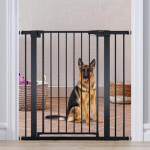 36" High Extra Tall Dog Gate, 29.6"-40.5" Wide Pressure Mounted Tall Baby Gate for Dog, Auto Close Pet Gate with Door for Stairs,Doorways,House,Black