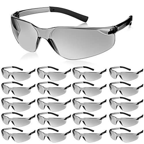 Queekay 20 Pcs Safety Glasses for Men and Women Anti-fog Proof Eye Goggles Scratch Impact and UV Protection for Lab Science(Gray)