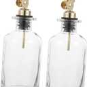Automatic Oil Bottle for Kitchen Sauce Dispenser Glass Syrup Pump Oil Control Nozzle (21X7X7CM, Golden)