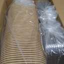 40 oz Disposable Kraft Paper Bowls with Lids, Food Containers Soup Bowls Party Supplies Treat Bowls 50 Pack