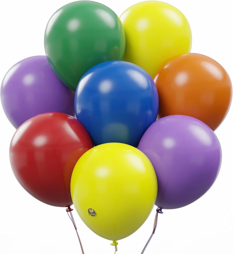 AFTERLOON Biodegradable Balloons Assorted 12 Inch Pack of 100, Matte Color Thickened Extra Strong Latex Helium Float, for Baby Shower Gender Reveal Garland Arch Wedding Birthday Party Decorations