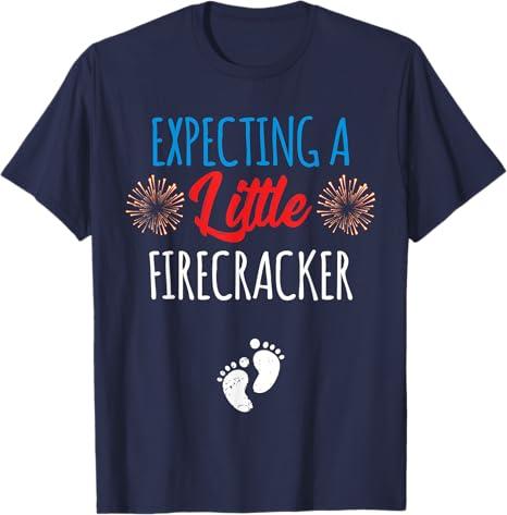 Expecting a Little Firecracker New Mom 4th of July Pregnancy T-Shirt