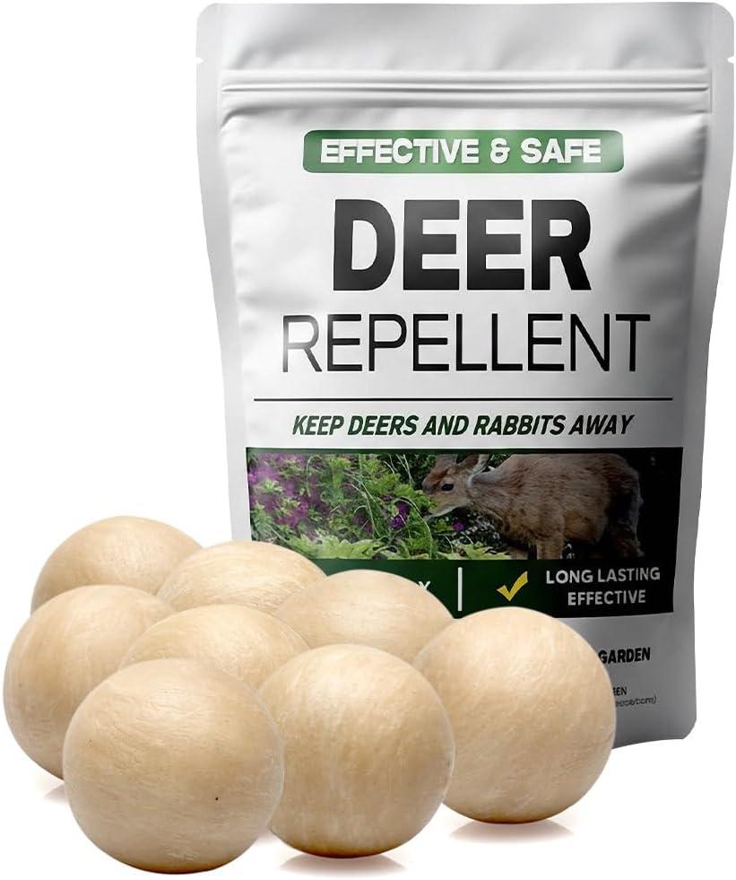 LAQDECDV Deer Repellent Outdoor, Rabbit Repellent for Garden, Deer & Rabbit Deterrent for Plants, Deers Repellant for Yard, Bunny Repellents, Keep Deer, Elk, Moose, Hares Away from Flower- 8 Pack