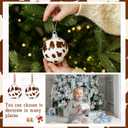 24 Pcs Christmas Cow Print Ball Ornaments 2.4 Inch Plastic Western Cow Ornaments Country Western Party Decorations Rustic Holiday Xmas Baubles for Home Xmas Tree Party Hanging Decoration
