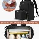 LOVEVOOK Lunch Backpack for Women, 15.6 Inch Laptop Bag with Insulated Cooler Lunch Box, Work Backpack for Teacher Nurse, Travel Backpack Lunch Bag for Camping Picnic Daily Use