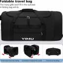 Large-Capacity Foldable Travel Bag, Single-Shoulder Hand-Held Wheeled Bag, Lightweight Travel Luggage Bag, Portable Luggage Bag Storage Bag for Business Trips (Black)