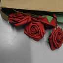 AmyHomie Artificial Flowers Dark Red Rose 25pcs Real Looking Fake Roses w/Stem for DIY Wedding Bouquets Centerpieces Arrangements Party Baby Shower Mothers Day Christmas Tree Decorations