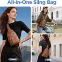 Anti Theft Crossbody Bags for Women RFID Sling Bag, Vegan Leather Cross Body Travel Purse for Women Men