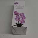 Jusdreen 1 Pcs Glass Vase Artificial Orchid Flower Bonsai Vivid Phalaenopsis Flowers Potting for Home Office Dcor, Table Centerpiece Room Decorations 14.5"(Glass Vase/Purple Orchid)