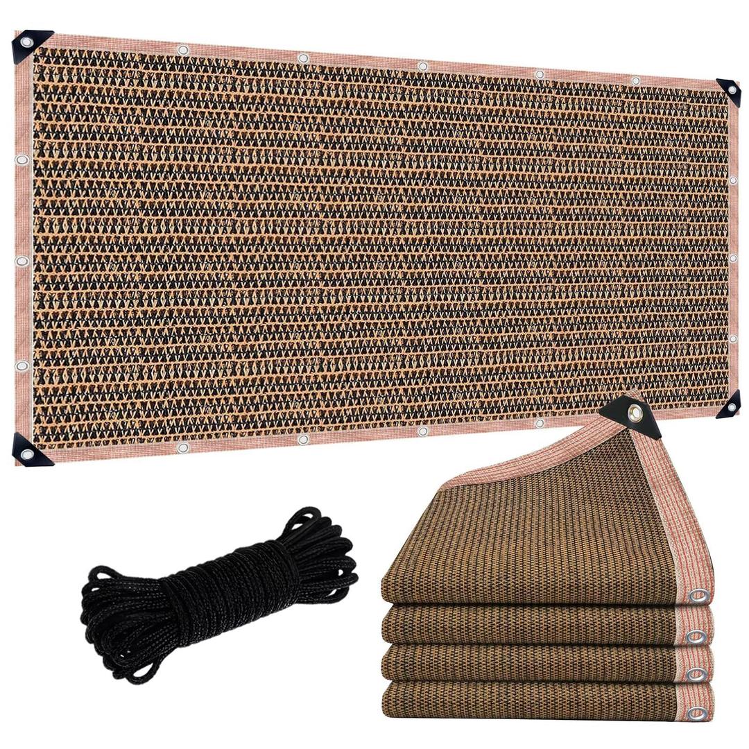 90% Shade Cloth Sun Shade Fabric Privacy Screen Shade Cover for Patio Garden Pergola Shade Cover Canopy with Gromments Mocha8 x 16 FT