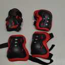 BOSONER Kids/Youth Knee Pad Elbow Pads Guards Protective Gear Set for Roller Skates Cycling BMX Bike Skateboard Inline Skatings Scooter Riding Sports (Medium(9-15 years), Black / Red)