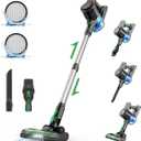 V9 Cordless Vacuum Cleaner, 45Mins Runtime, 30000Pa Powerful Suction with Brushless Motor, Detachable Battery, 6-in-1 Lightweight Stick Vacuum for Home Hard Floors Carpets Pet Hair(Black)