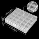 LOYORTY 12PCS Plastic Empty Bobbin Storage Case, 25 Slots Bobbin Case Holder, Transparent Bobbin Organizer Storage Box, Bobbins Spools Case for Sewing Machine