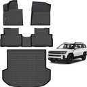 AIPOIL Floor Mats & Cargo Liner Set for 2021-2023 Hyundai Santa FE (Not for Hybrid) All Weather Protection TPE Anti-Slip Automotive Full Set Custom Car Mats Accessories - Black