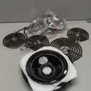 Black Burner Drip Pans WB31M19(8) WB31M20(6) Electric Stove Burner Replacement WB30M1(6") WB30M2(8")&WB17T10006 Terminal Block Compatible for G-E Hot-point Ken-more by MIFLUS