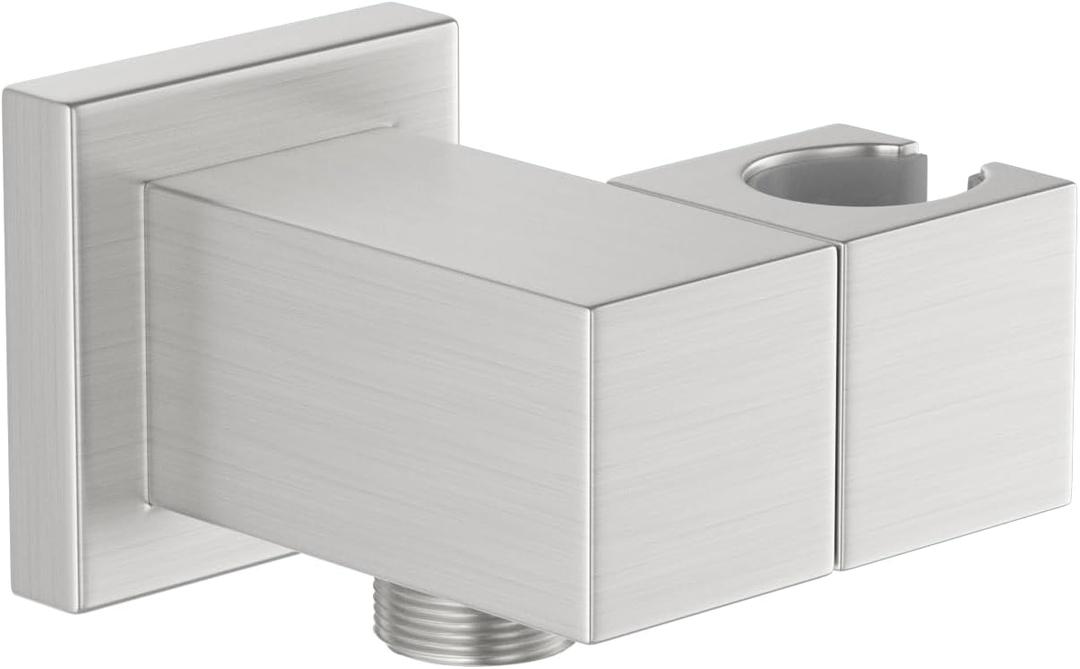 AVIVG Brushed Nickel Bathroom Brass Wall Mount Adjustable Handheld Shower Head Bracket Holder