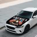 American Car Hood Cover - 59x51 American Car Hood Cover Flag Bonnet Banner with 2 Adjustable Triangular Fasteners, Universal Fit for Trucks, SUV, Patriotic Car America Flag Decor