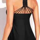 Women's Flowy Tankini Tops Only - Modest Bathing Suit Top Loose Fit Swimsuit Tops No Bottom 2025 (Black, L)