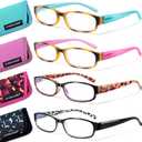 EYEGUARD 4 Pack Blue Light Reading Glasses for Women Computer Readers Fashion Spring Hinge Eyeglasses 3.00