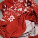 Disney Mickey and Friends Family Matching Christmas Hooded Sweatshirts Casual Mickey Snow Pattern Long Sleeve Pullover Hoodies Red Women M