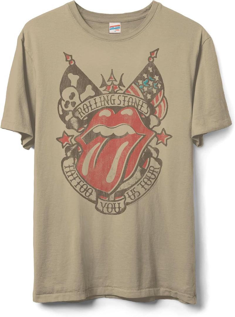 Junk Food Unisex Adult The Rolling Stones Tattoo You Us Tour T-Shirt, Small