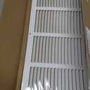 Fits 20x8 Duct Opening Stamped Steel Return Air Grille Vent Cover Grille for Sidewall and Ceiling in White Surface Dimensions: 21.75"W X 9.75"H (20" W x 8" H Duct Opening)